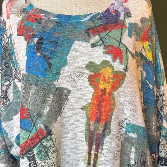 Inoah Colorful Artsy Women's Blouse - Picture 2 of 15